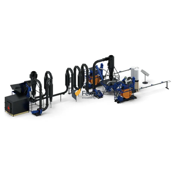 Impact-Presse für Briketts „Ecopress-DUO“ + Aerodynamischer Trockner SA-800