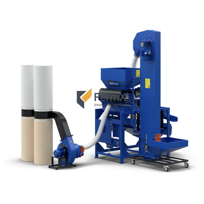 Getreidereinigungsanlage: KZ-500 PRO + Becherelevator PK-1 + Absaugsystem VP-2