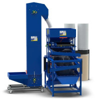 Getreidereinigungsanlage: KZ-500 PRO + Becherelevator PK-1 + Absaugsystem VP-2
