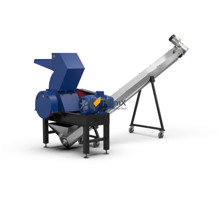 PM-18 Meat and Bone Crusher with Stainless Steel Auger Conveyor