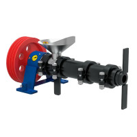 Arbeitseinheit des Extruders EGK-150/200 mit Riemenscheiben