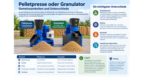 Pelletpresse oder Granulator: Gemeinsamkeiten und Unterschiede